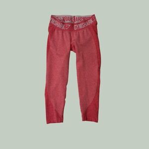 Gymshark Flex High Waisted Seamless Leggings Pink/Coral Marl Cropped Small